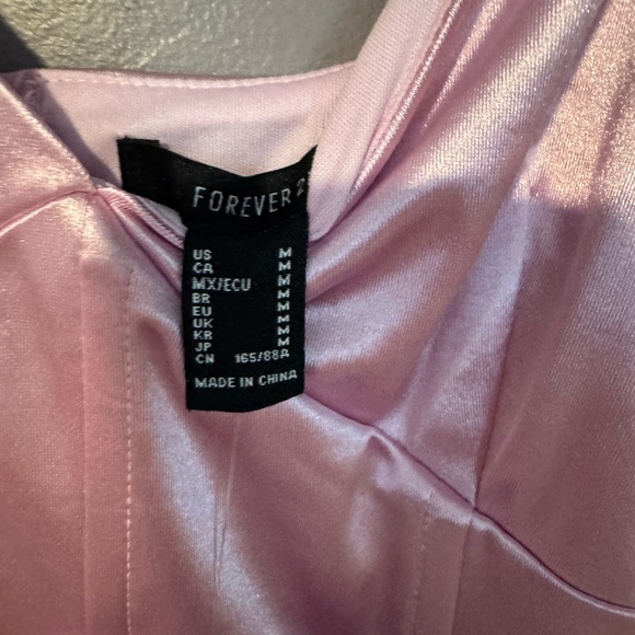 Pink | Shiny | rhinestone Straps | forever 21 | cocktail dress | size M | NWT - Picture 7 of 12